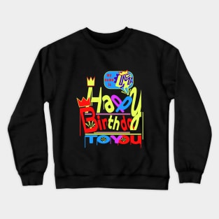 Happy Birthday Alphabet Letter (( M )) Dazzling Creative Design Crewneck Sweatshirt